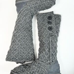 UGG Cardy Women’s Grey Lattice Tall Wool Boots # 3066 - Size 10